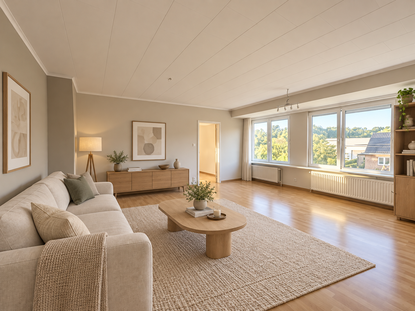 Lichtrijk appartement van 126 m met 2 slaapkamers ruime garagebox in Oostakker